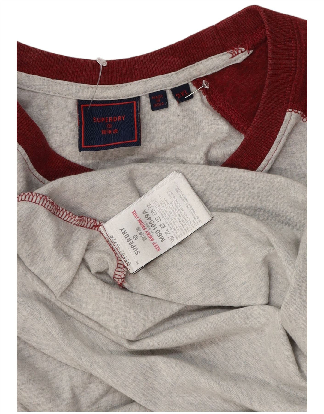 Superdry muška majica dugih rukava 2XL sivi pamuk u boji