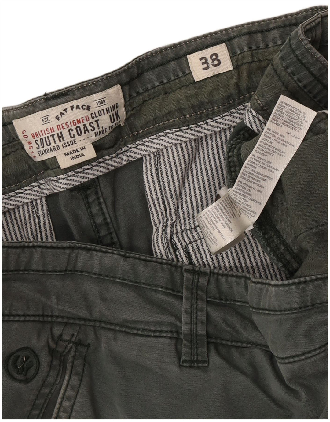 Fat Face Regular Cargo kratke muške hlače W38 XL Zeleni pamuk