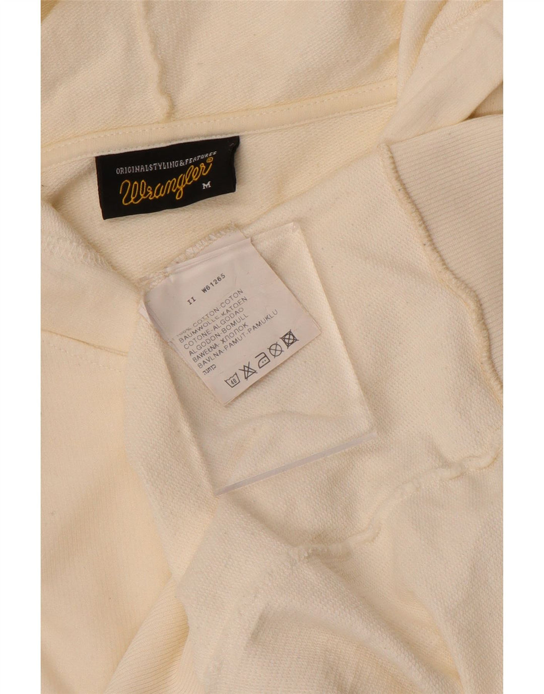 Wrangler muški pulover s kapuljačom na patentni zatvarač, srednji od bijelog pamuka