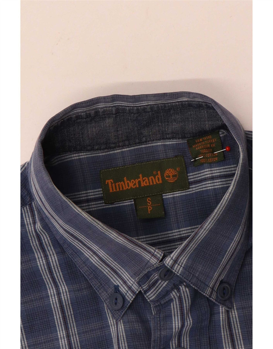 Timberland muška košulja kratkih rukava, mali plavi karirani pamuk