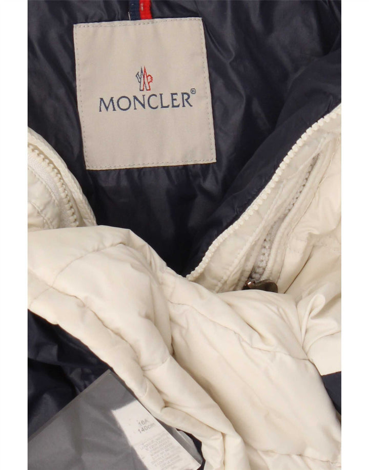Moncler Jakna za djevojčice Graphic Podstavljena Jakna 9-10 godina bijeli poliamid u boji