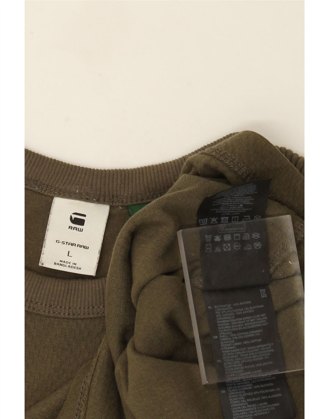 G-Star muška majica dugih rukava, veliki kaki pamuk