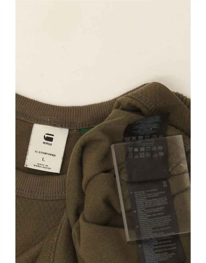 G-Star muška majica dugih rukava, veliki kaki pamuk