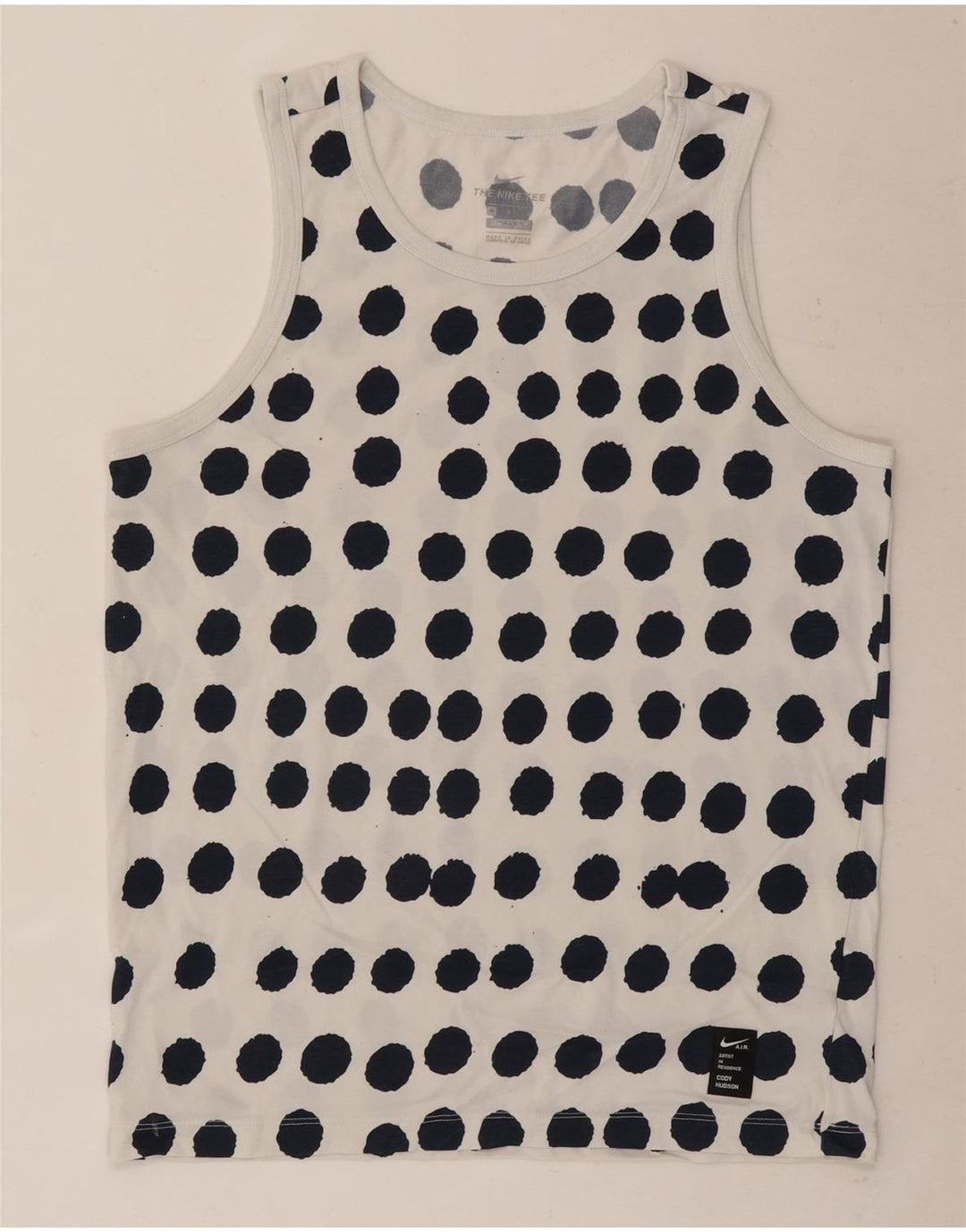 Nike Dri Fit Vest Top Medium White Polka Dot