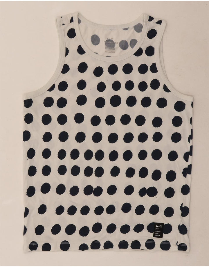 Nike Dri Fit Vest Top Medium White Polka Dot