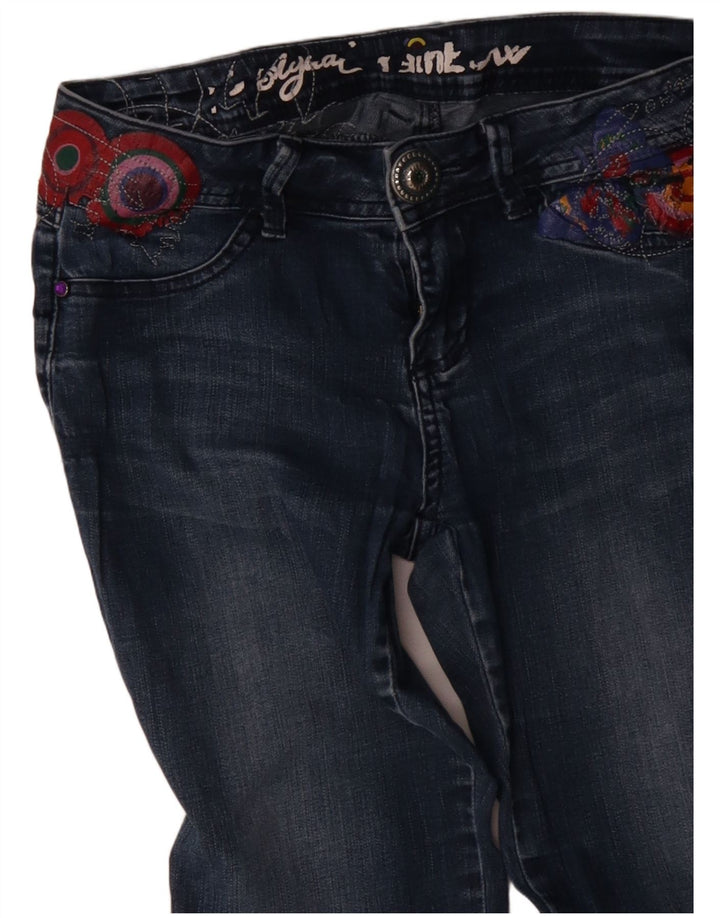 Ravne traperice Desigual Rainbow Joggers W28 L30 Blue Geometric