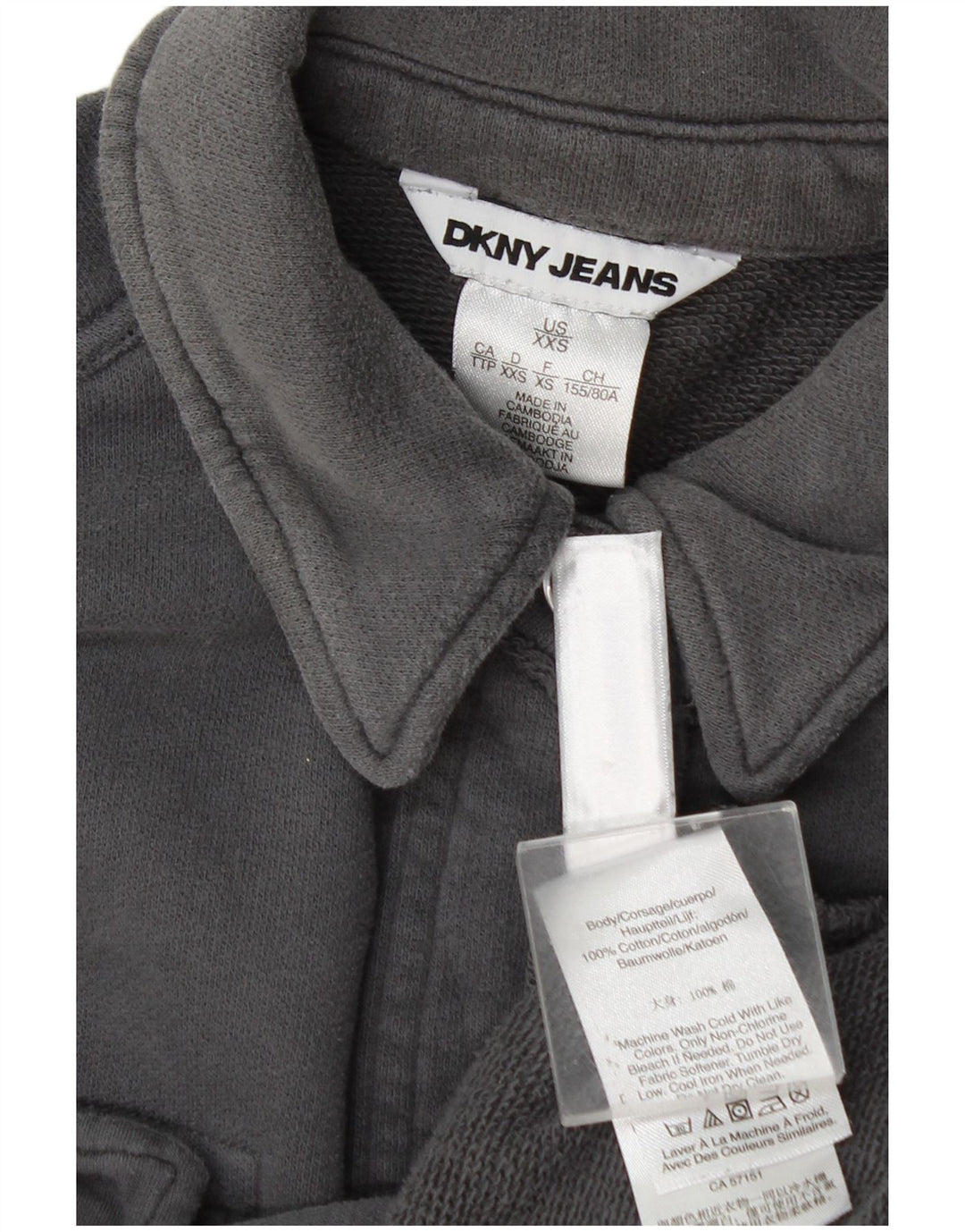 Dkny ženska gornja majica prekomjerne košulje UK 2 2XS sivi pamuk