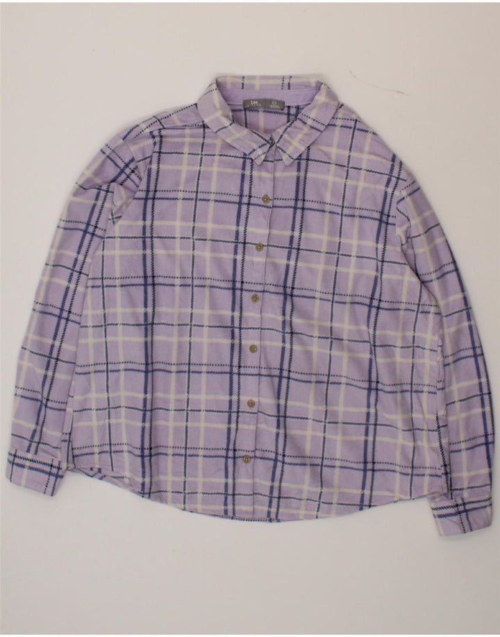 LEE Womens Riders Shirt UK 20 2XL Purple Check Polyester Vintage Lee and Second-Hand Lee from Messina Hembry 
