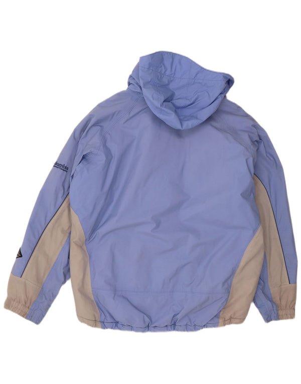 Columbia Womens Omni-Tech Hooded Ski Jacket UK 18 XL Blue Colourblock Nylon