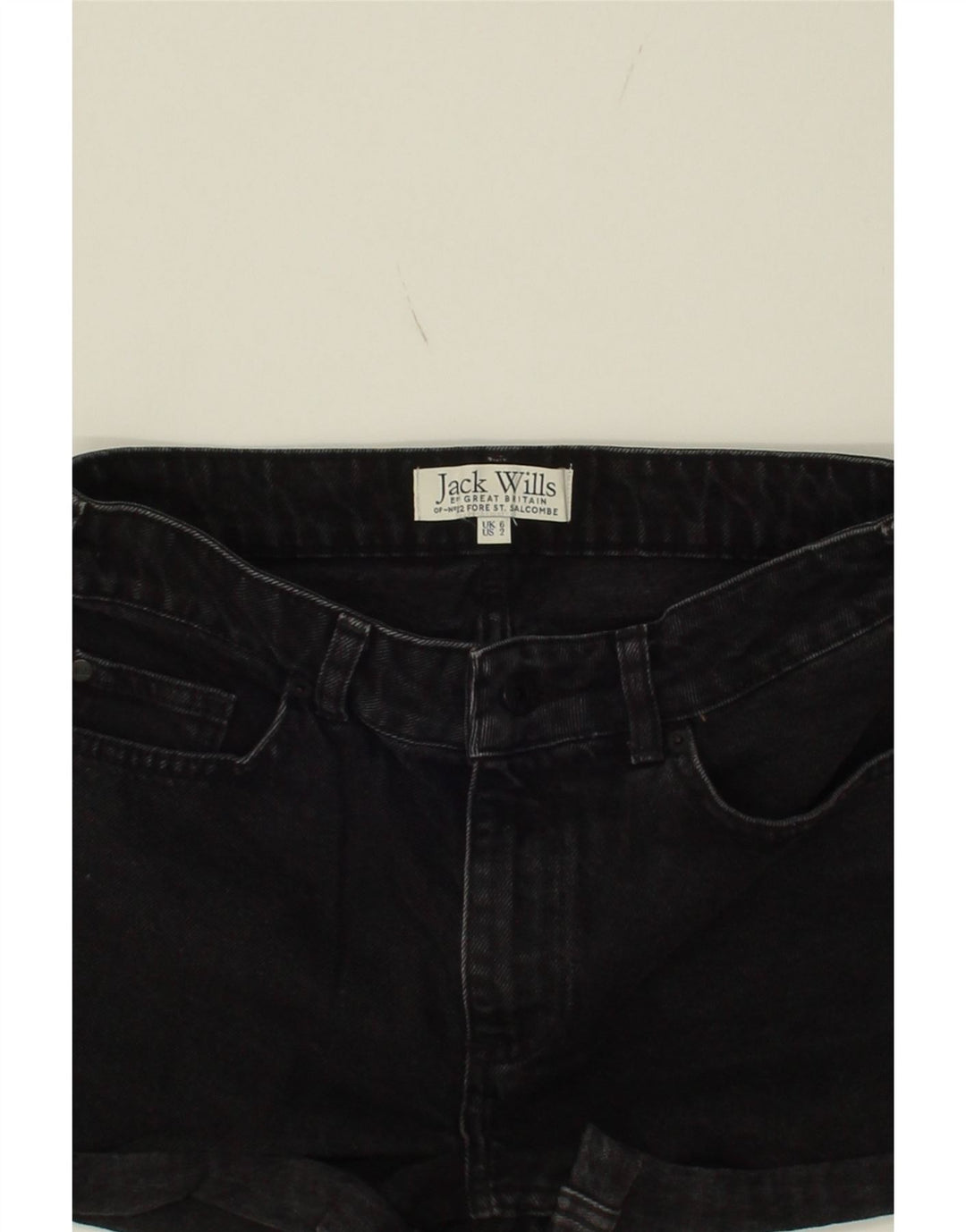JACK WILLS Womens Denim Shorts US 6 Medium W28  Black Cotton Vintage Jack Wills and Second-Hand Jack Wills from Messina Hembry 