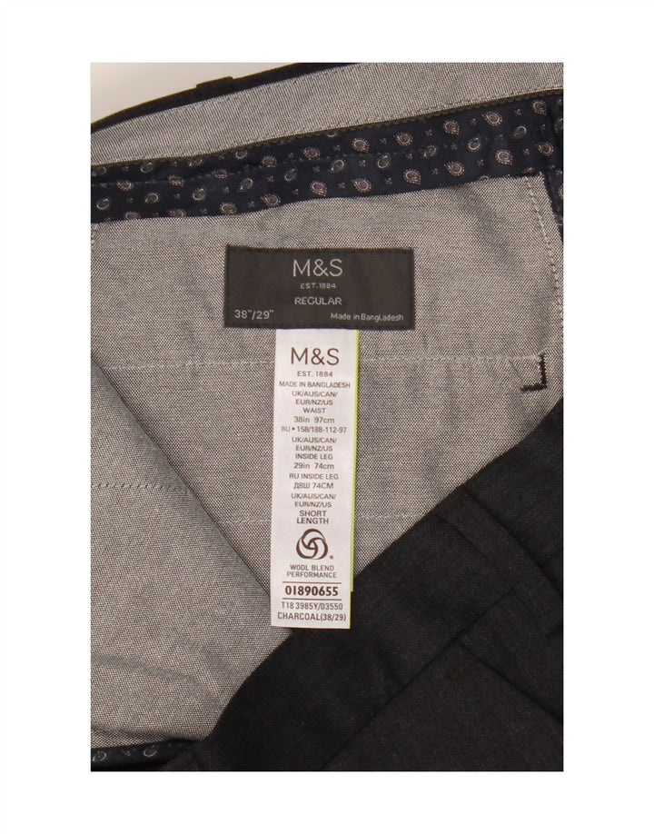 Marks & Spencer muške uobičajene hlače W38 L29 sivi poliester