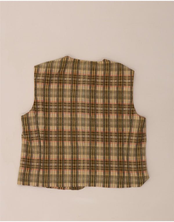 Jean Claire ženski prsluk UK 18 XL Zeleni karirani viskoza