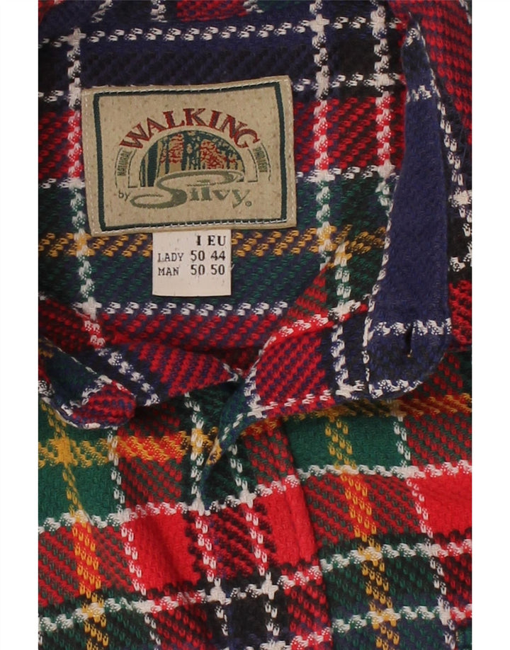 SILVY Mens Flannel Shirt IT 50 Medium Multicoloured Check Cotton Vintage Silvy and Second-Hand Silvy from Messina Hembry 