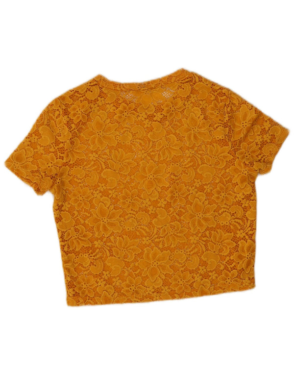 Zara ženski gornji dio kratke bluze UK 10 Small Yellow Floral