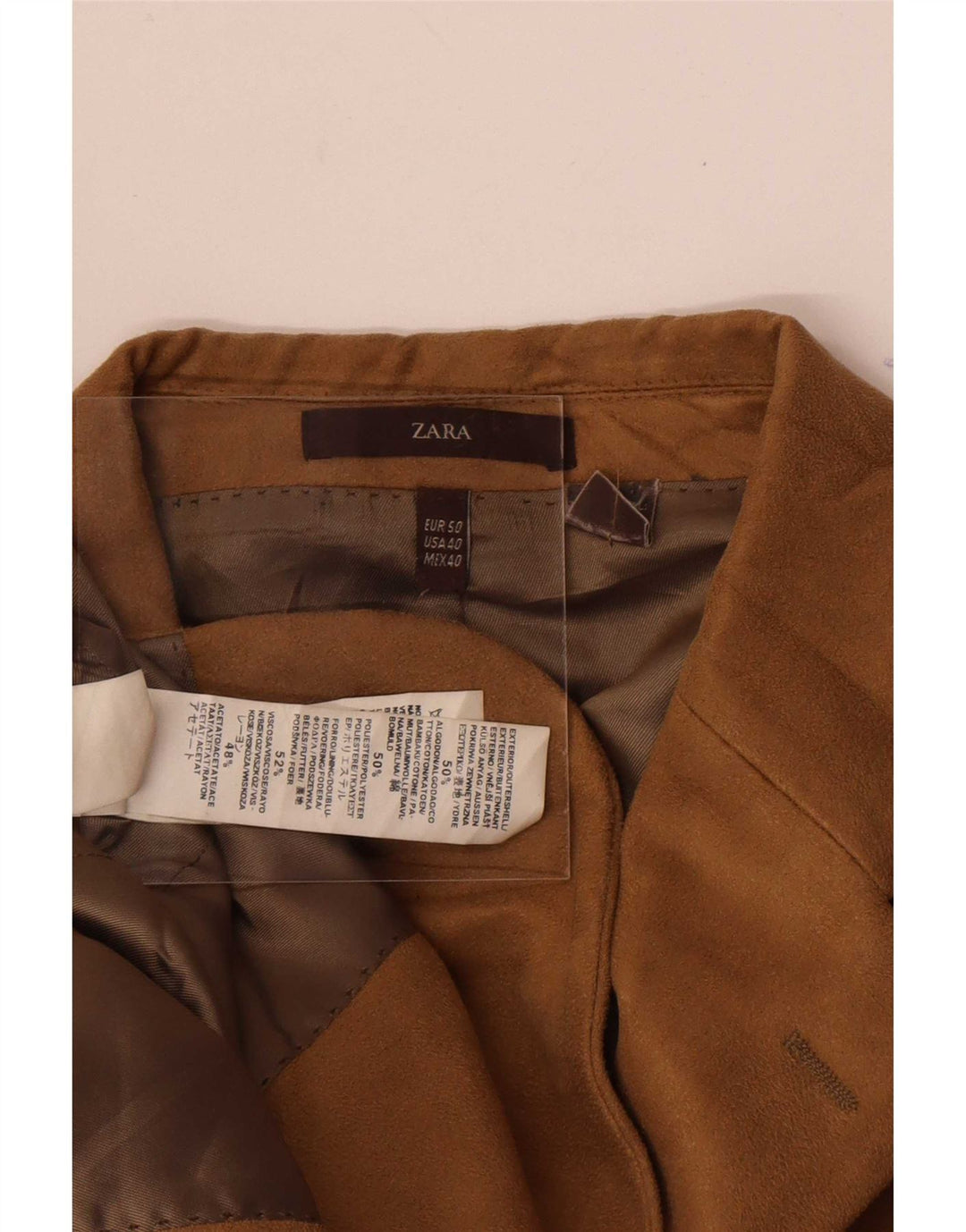 Zara muška jakna od samta s 3 gumba EU 50 srednje bež boje