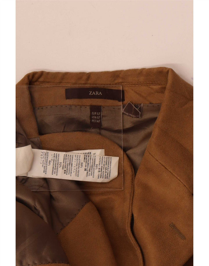 Zara muška jakna od samta s 3 gumba EU 50 srednje bež boje