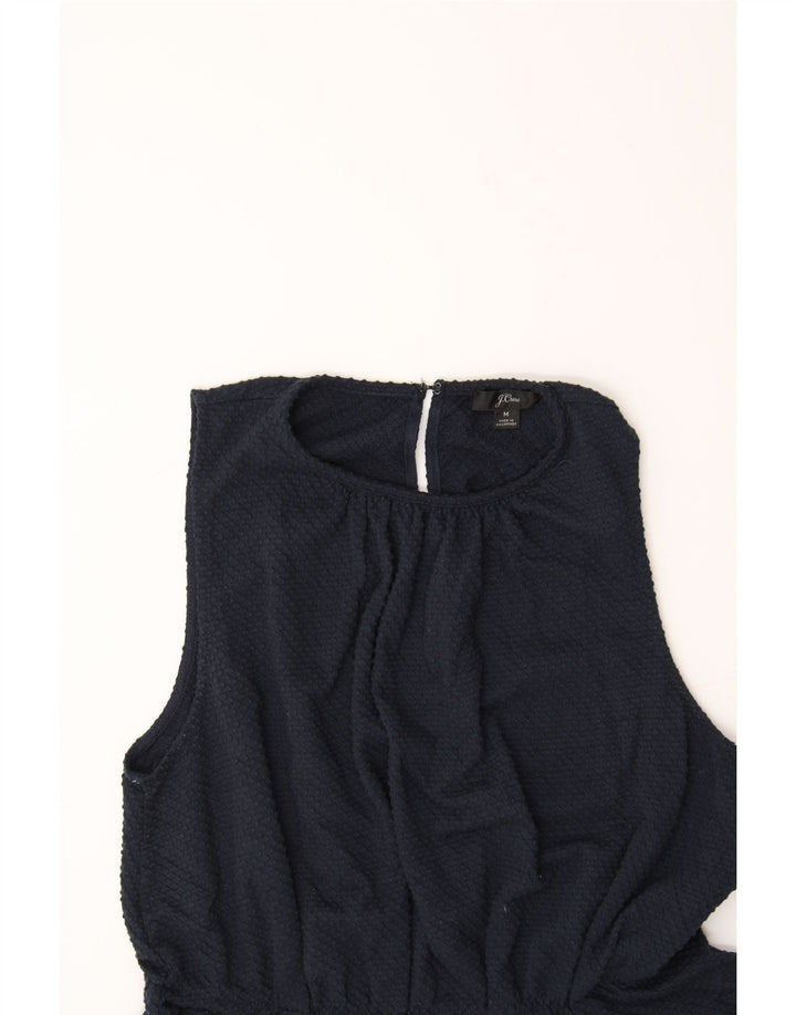 J. CREW Womens Sleeveless Blouse Top UK 14 Medium Navy Blue Cotton Vintage J. Crew and Second-Hand J. Crew from Messina Hembry 