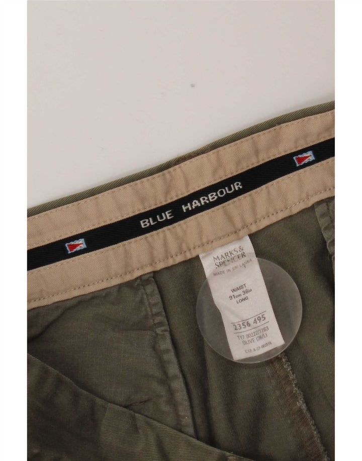Marks & Spencer muške kratke chino hlače s štipaljkama Blue Harbor W36, veliki kaki