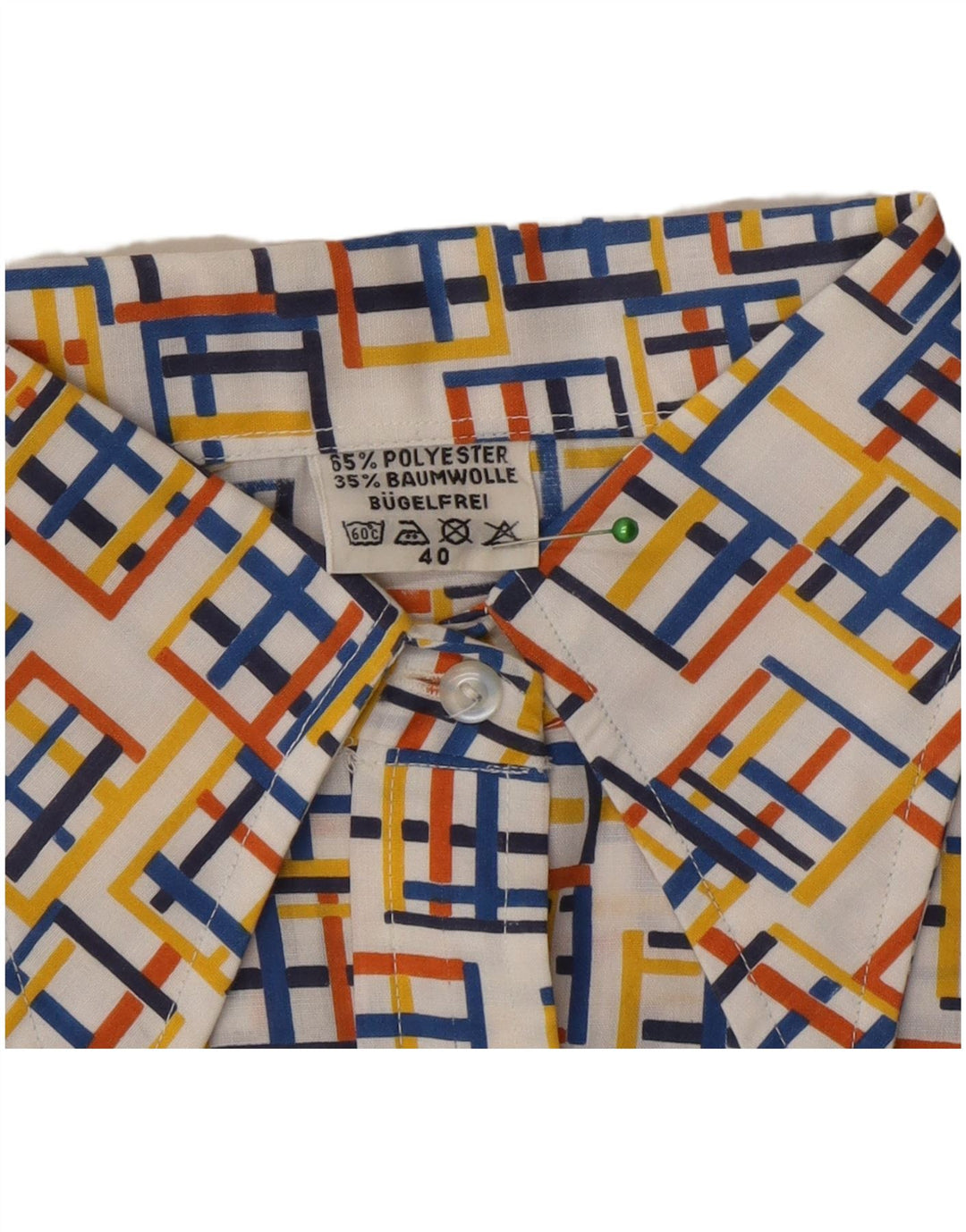 Vintage ženska košulja bluza EU 40 srednje raznobojni geometrijski poliester