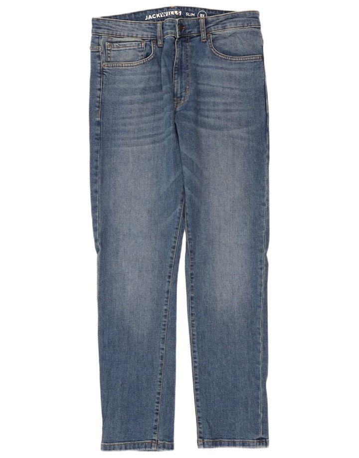 JACK WILLS Muške uske traperice W32 L32 Plavi pamuk