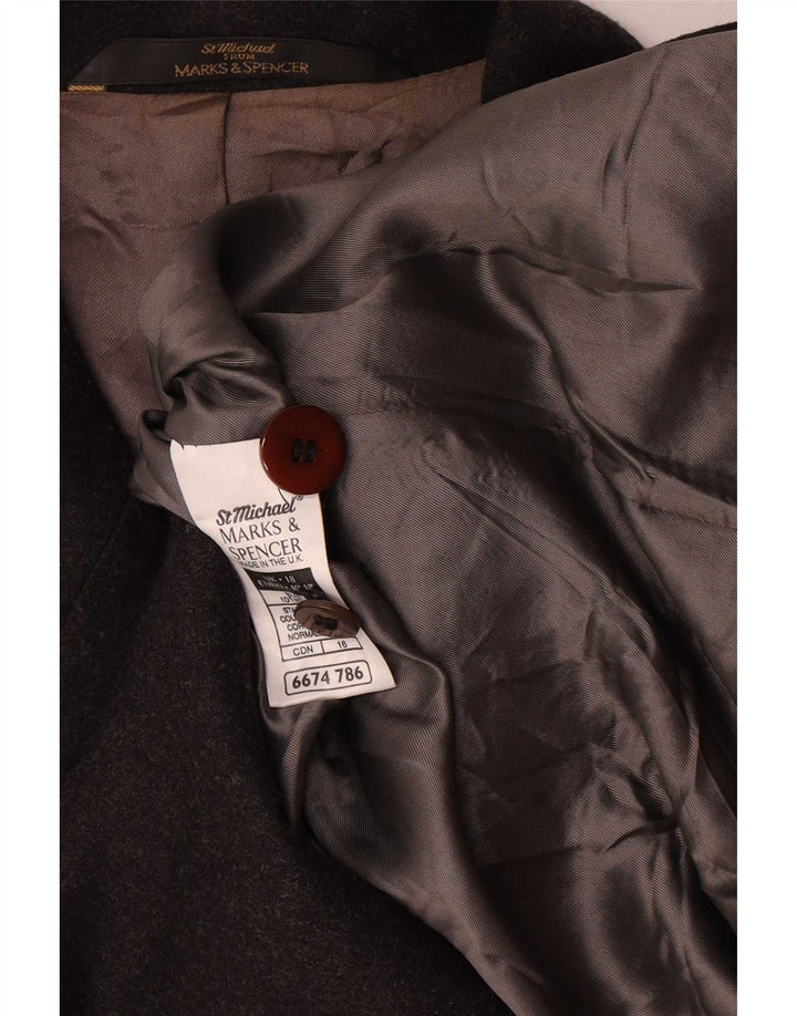 Marks & Spencer ženski sako s 5 gumba UK 18 XL siva vuna