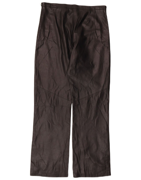 Vintage ženske ravne kožne hlače W28 L28 crne