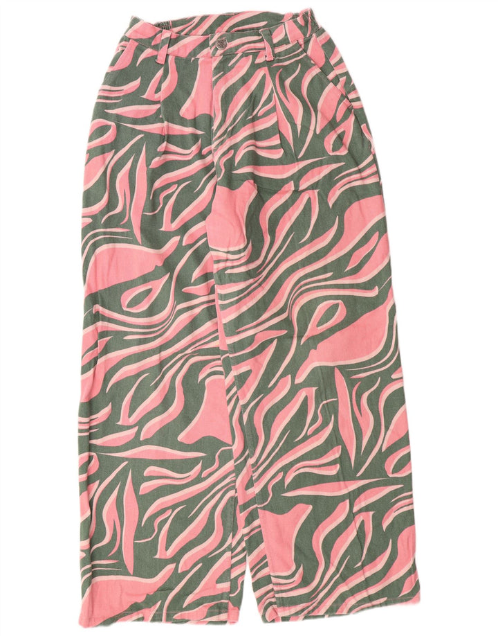 Lucy & Yak Ženske široke traperice visokog struka W28 L29, pamuk, ružičasti životinjski print