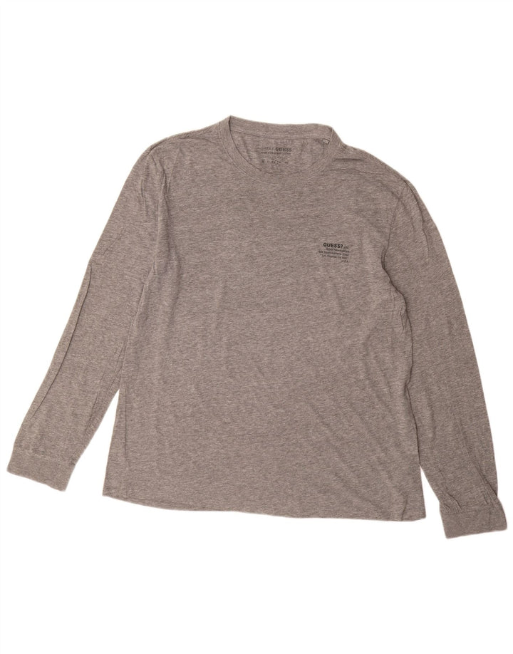 Guess muška majica standardnog kroja dugih rukava, veliki sivi flekasti pamuk