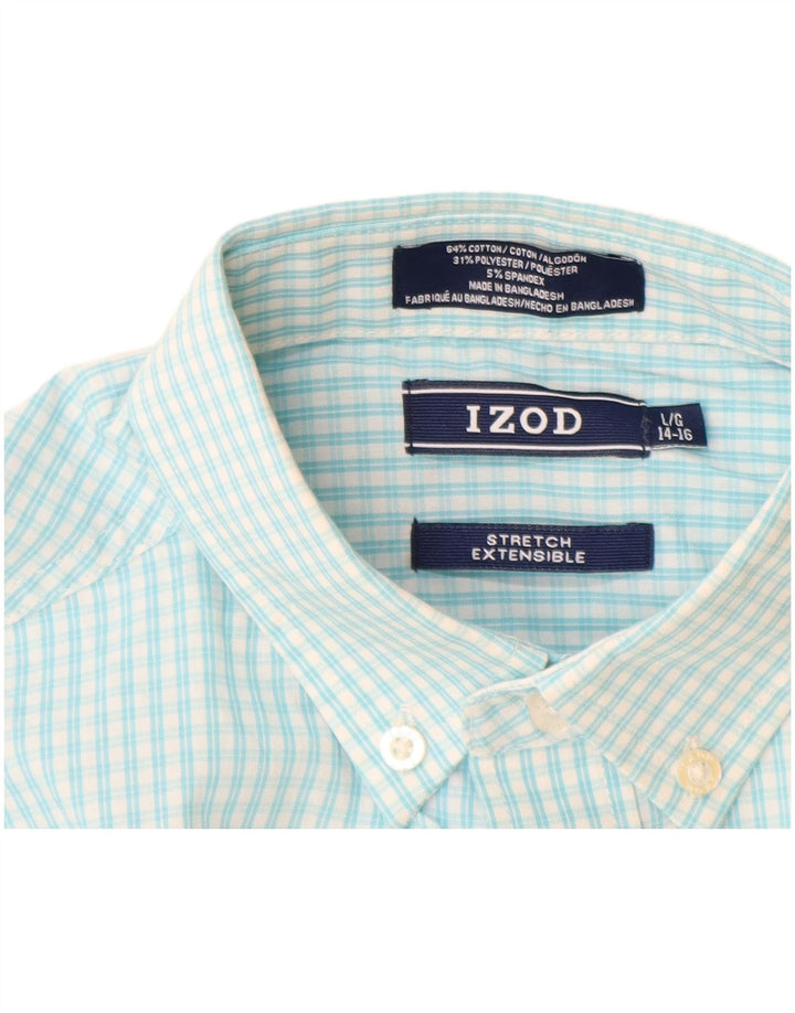 Izod, rastezljiva majica za dječake 14-15 godina, veliki plavi pamuk od ginghama