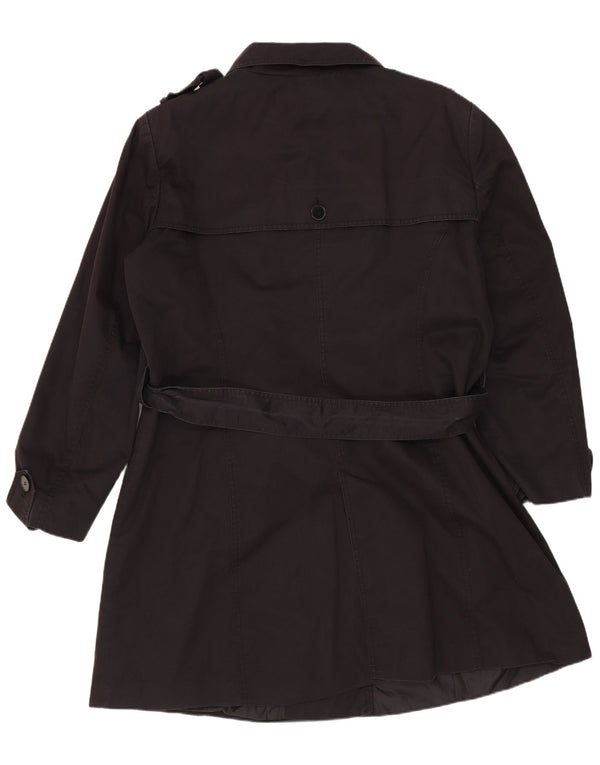 Zara ženski trenč kaput UK 20 2XL tamnoplavi pamuk