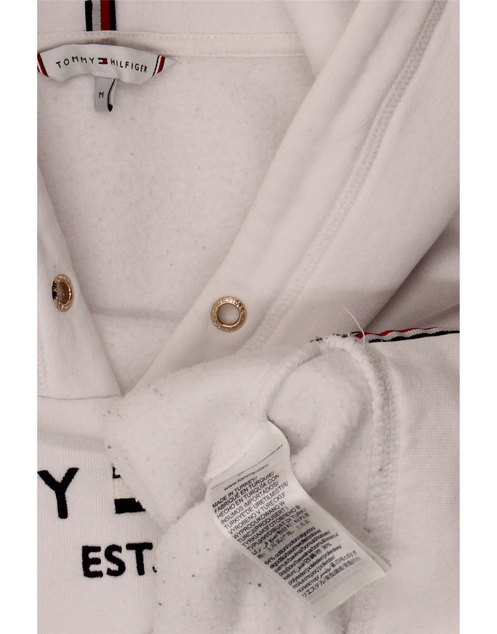 TOMMY HILFIGER Ženska prevelika majica s kapuljačom s kapuljačom UK 14 Srednje bijela