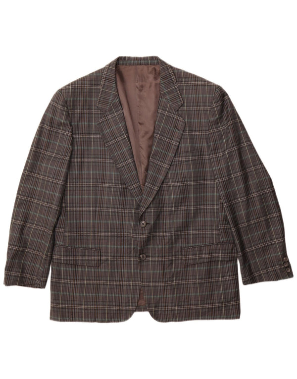 Gianluca Lorenzi muška jakna sa 2 gumba IT 56 3XL siva karirana vuna