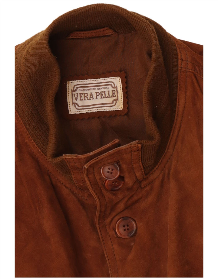 Vintage muška bomber jakna od brušene kože UK 42 XL smeđa koža