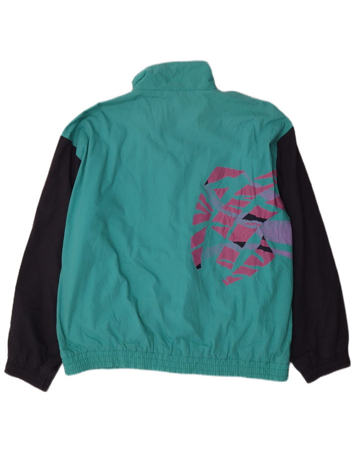 VINTAGE muška trenirka Gornja jakna XL Tirkizna poliesterska boja