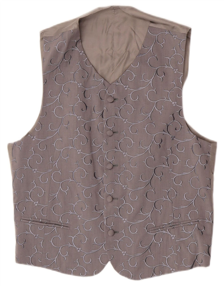 Vintage muški prsluk srednje sivi paisley
