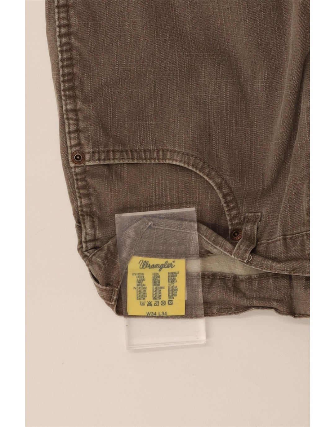 WRANGLER Mens Straight Jeans W34 L30 Grey Cotton Vintage Wrangler and Second-Hand Wrangler from Messina Hembry 