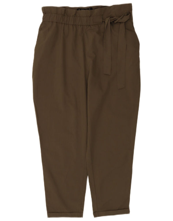 Zara Womens High Waist Tapered Casual Trousers Medium W28 L24 Khaki