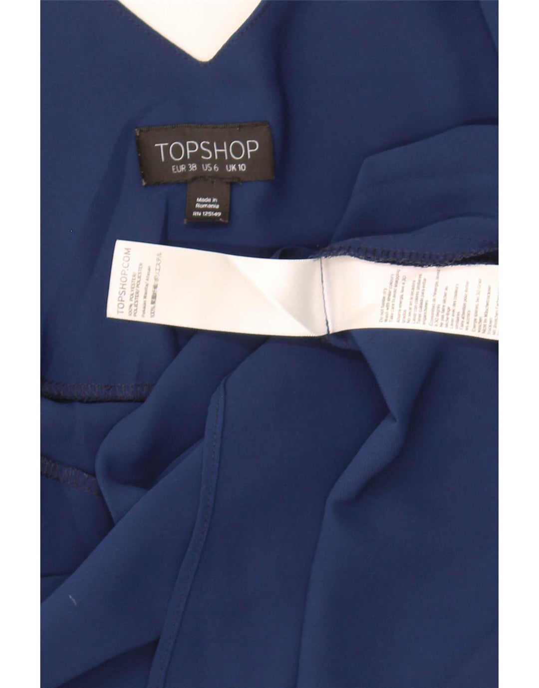 Topshop Ženski Cami Top UK 10 Mali tamnoplavi poliester