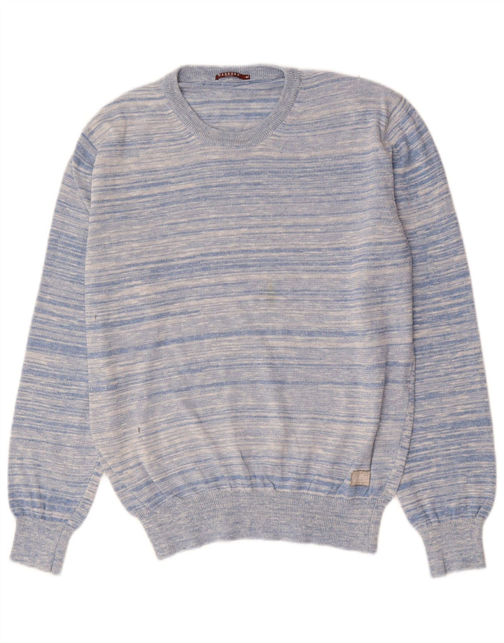 CARRERA muški džemper s okruglim izrezom, pamuk na srednje plave pruge