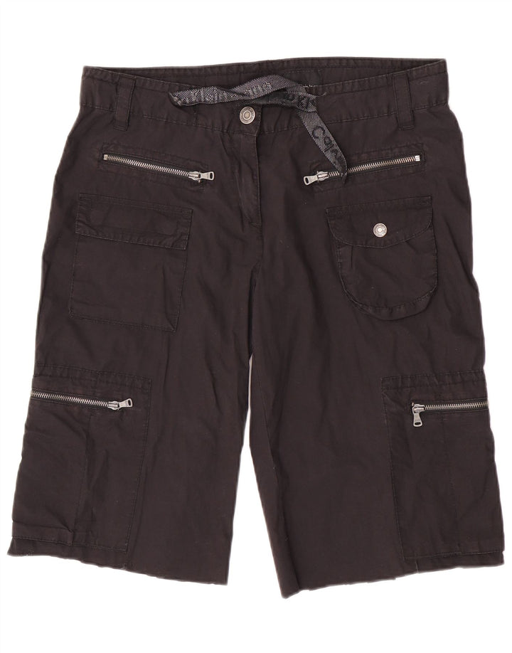 Ženske kratke kargo hlače Calvin Klein Jeans W32 Srednje crni pamuk