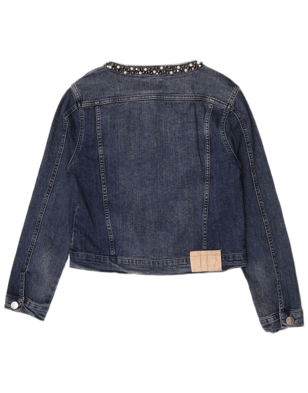 Vintage ženska crop traper jakna UK 18 XL plavi pamuk