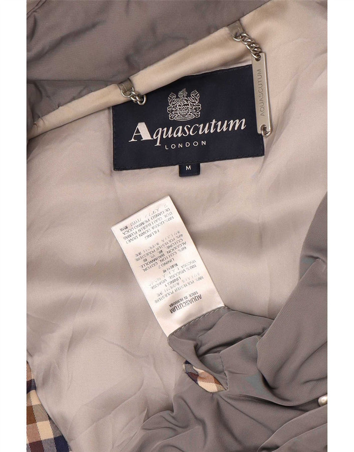 Aquascutum ženski podstavljeni kaput s kapuljačom UK 14 srednje sivi poliester