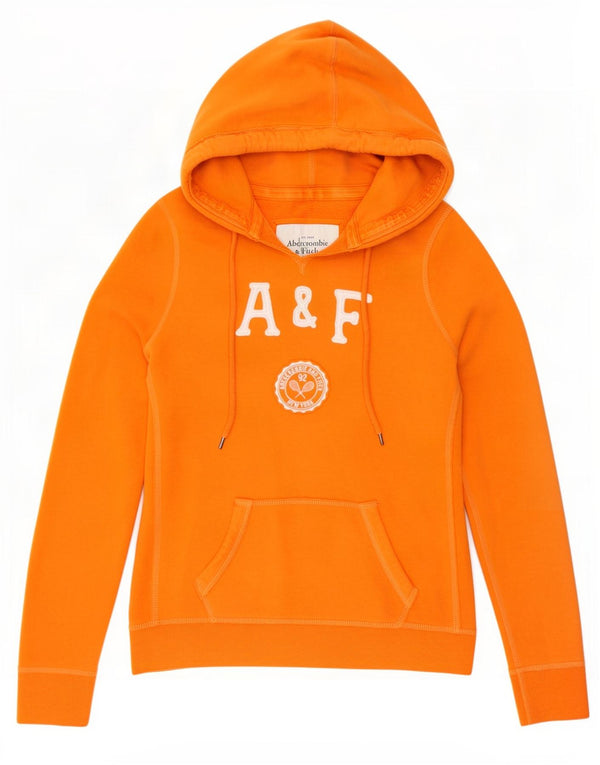 Ženska majica s kapuljačom Abercrombie & Fitch UK 14 srednje narančasta pamuk