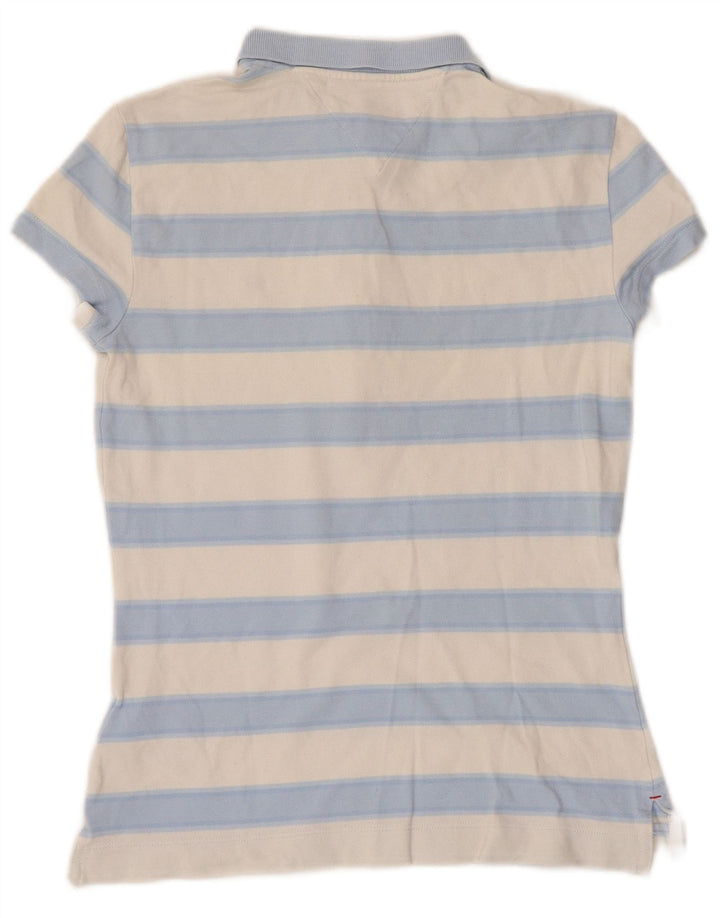 TOMMY HILFIGER Ženska uska polo majica UK 6 XS pamuk na plave pruge