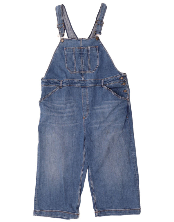 Fat Face Ženske Clayton Dungarees Capri Jeans UK 22 3XL W44 L20 Plavi pamuk