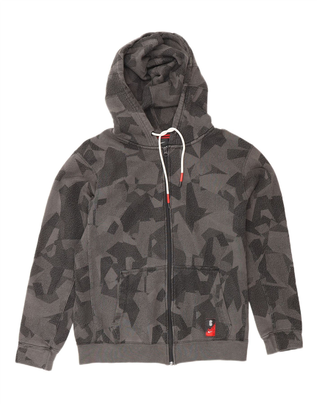 NIKE muški pulover s kapuljačom na patentni zatvarač srednje sivi geometrijski