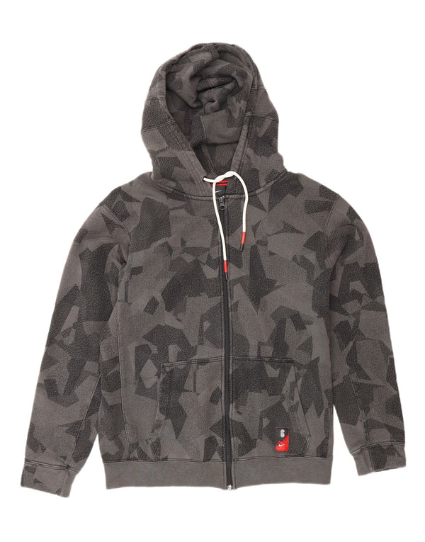 NIKE muški pulover s kapuljačom na patentni zatvarač srednje sivi geometrijski