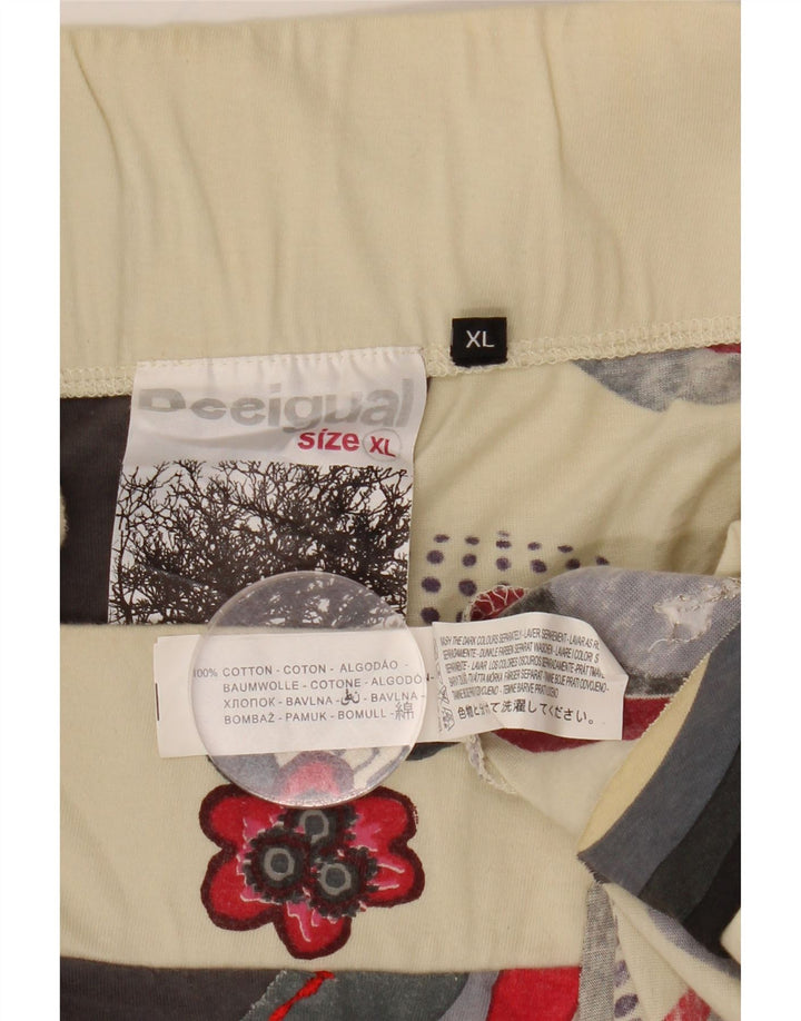 DESIGUAL Ženska grafička asimetrična suknja XL W32 Raznobojno cvjetno