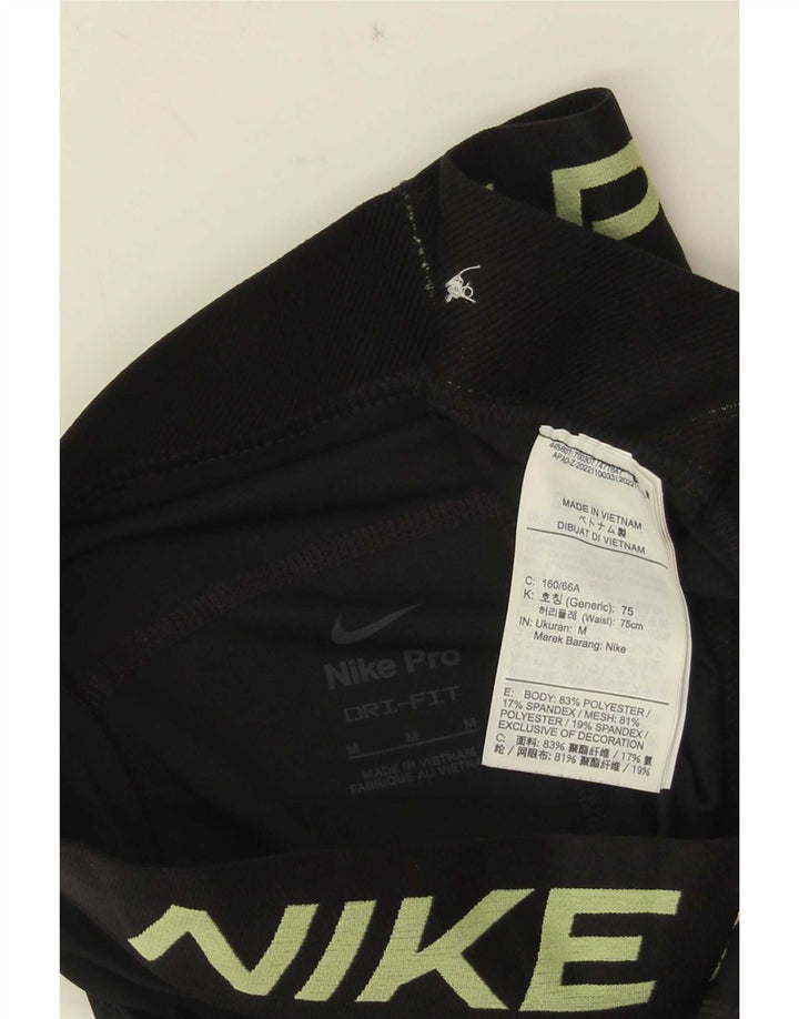 Nike Ženske Dri Fit Graphic Leggings UK 12 Srednje crni poliester