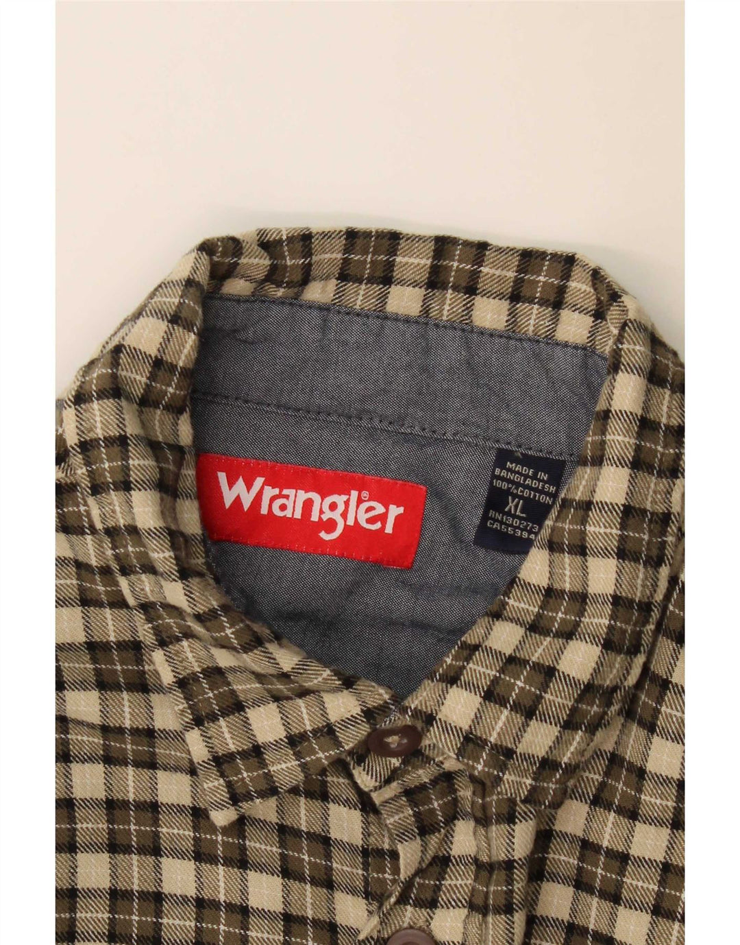Wrangler muška flanelska košulja XL kaki karirani pamuk